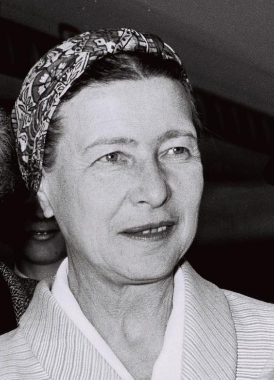 photo noir et blanc de simone de beauvoir